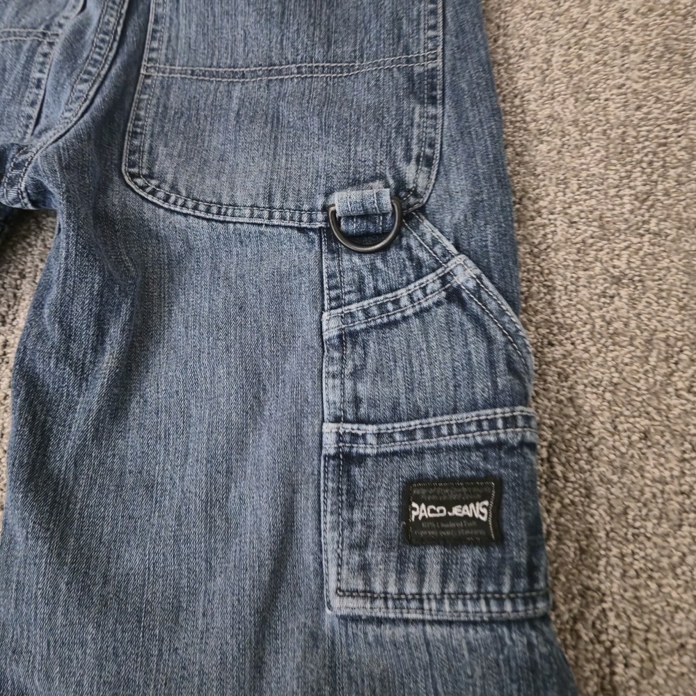 Paco Jeans Boys 8 Blue Baggy Skater Carpenter Loose Wide Leg 90s Y2K Vintage - Picture 7 of 9